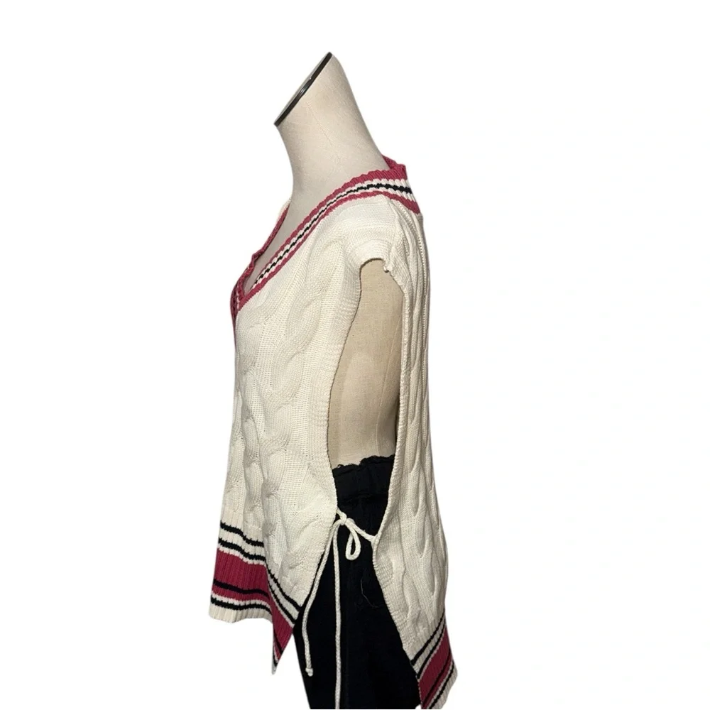 NWOT Free People Coastal prep Poncho vest academia preppy ONE SIZE